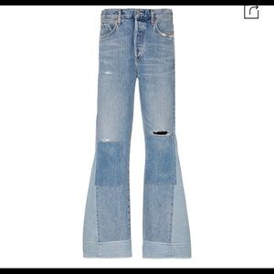 CITIZENS OF HUMANITY Rhiannon Patchwork High-rise Flared Jeans In Light Wash